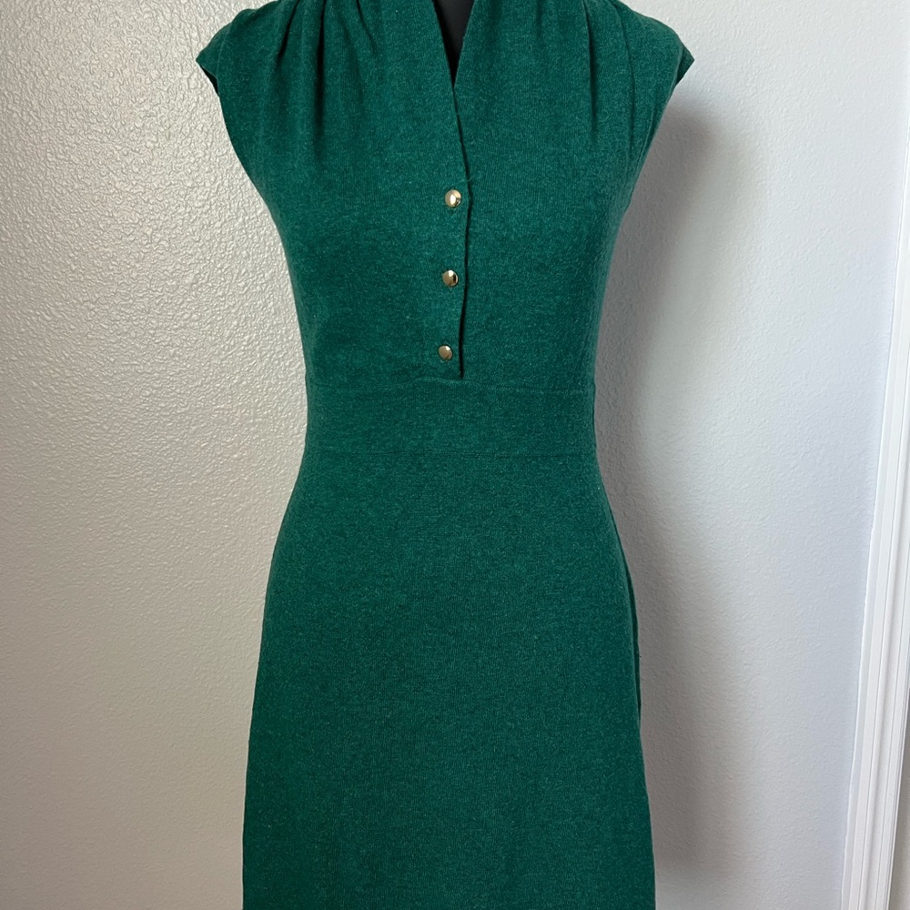Banana Republic Green Wool blend Sweater Dress - Picture 2 of 6